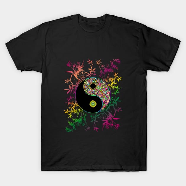 Yin Yang Psychedelic Bamboo T-Shirt by BluedarkArt